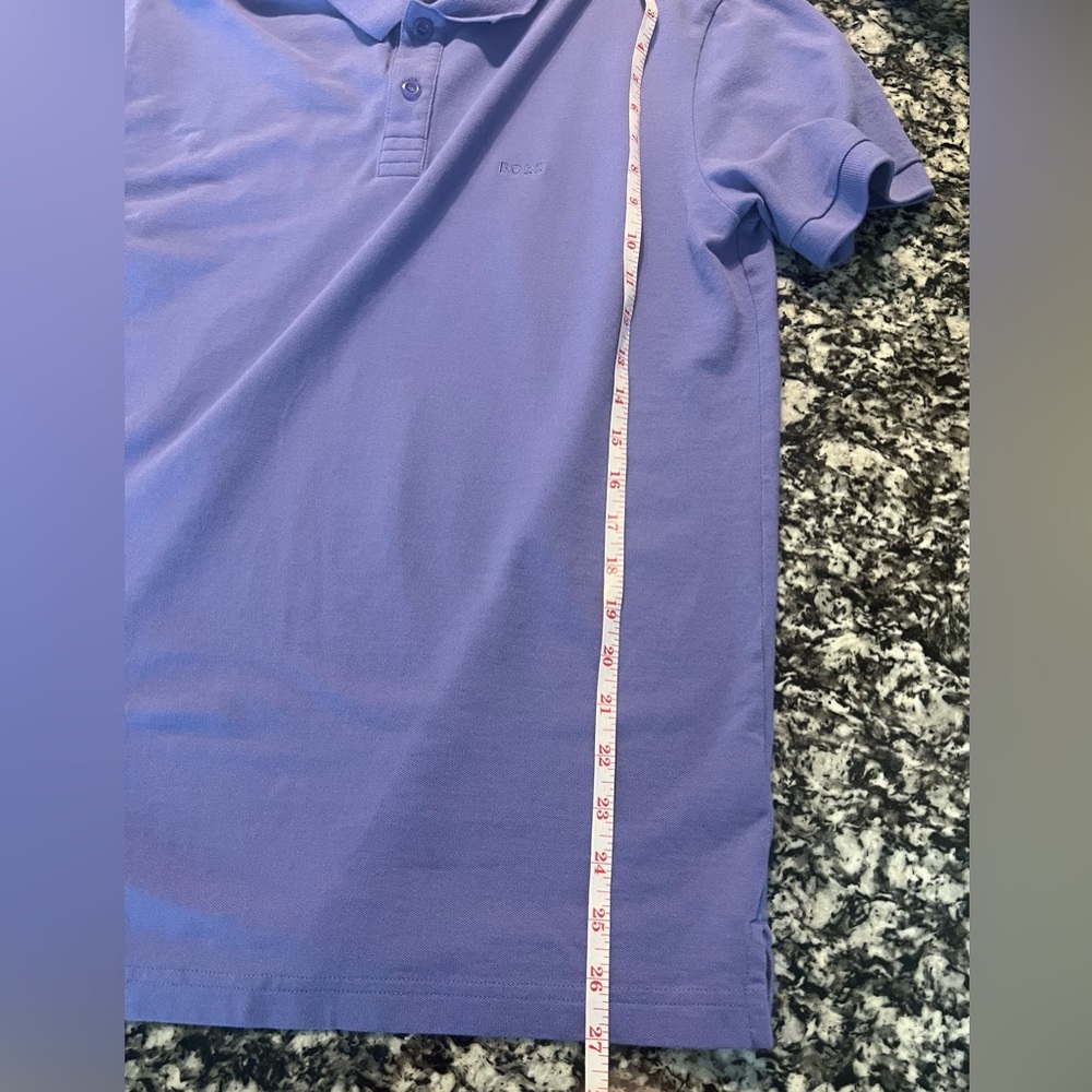 Hugo Boss Logo Polo Shirt Men's US Large‎ Short Sleeve Purple L (0704) - Picture 9 of 11